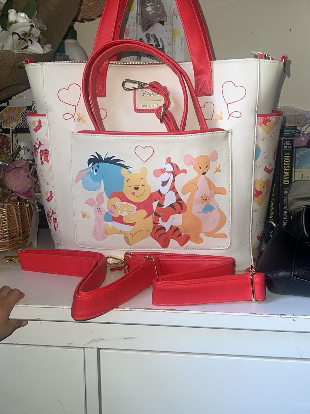 Loungefly Cream and Red Winnie the Pooh Character Tote - Picture 4 of 4